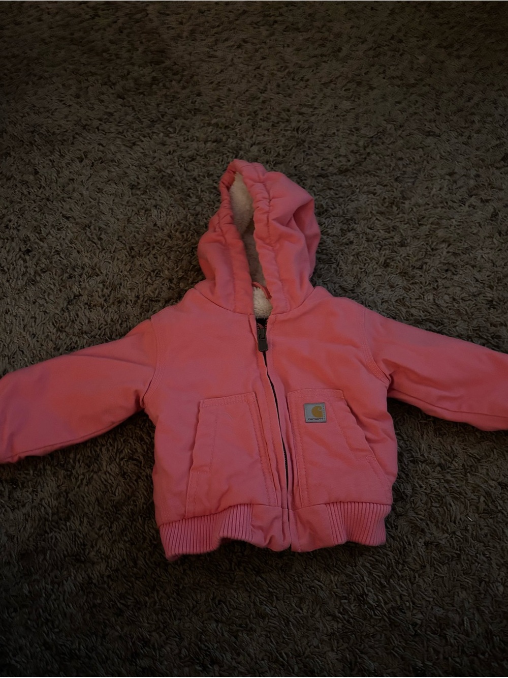 Carhartt Pink Hooded Sherpa-Lined Toddler Jacket